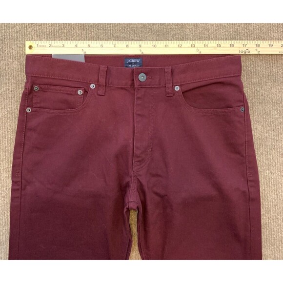 J Crew Jeans Mens 31X32 The Driggs Straight Leg Slim Fit Stretch Brick Red Denim - Picture 5 of 10